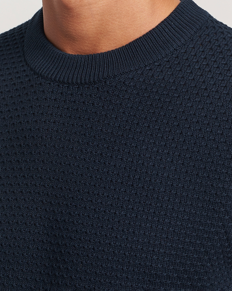 Homme | Pulls Et Tricots | J.Lindeberg | Oliver Structure Cotton Sweater Navy