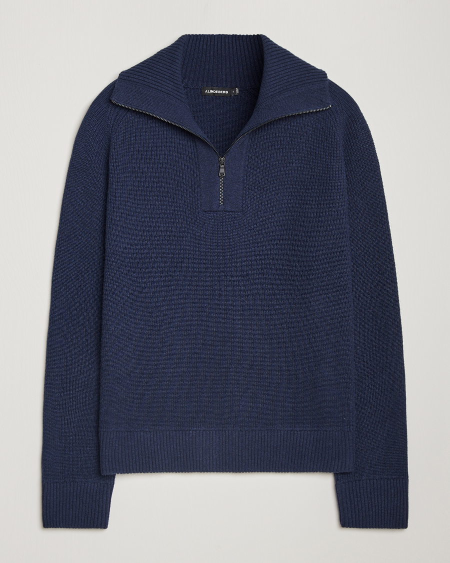 Homme | Pulls Et Tricots | J.Lindeberg | Wilmer Quarter Zip Knit Navy