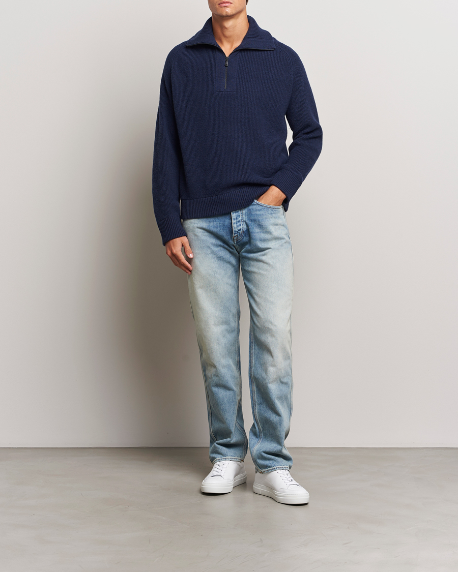 Homme | Pulls Et Tricots | J.Lindeberg | Wilmer Quarter Zip Knit Navy