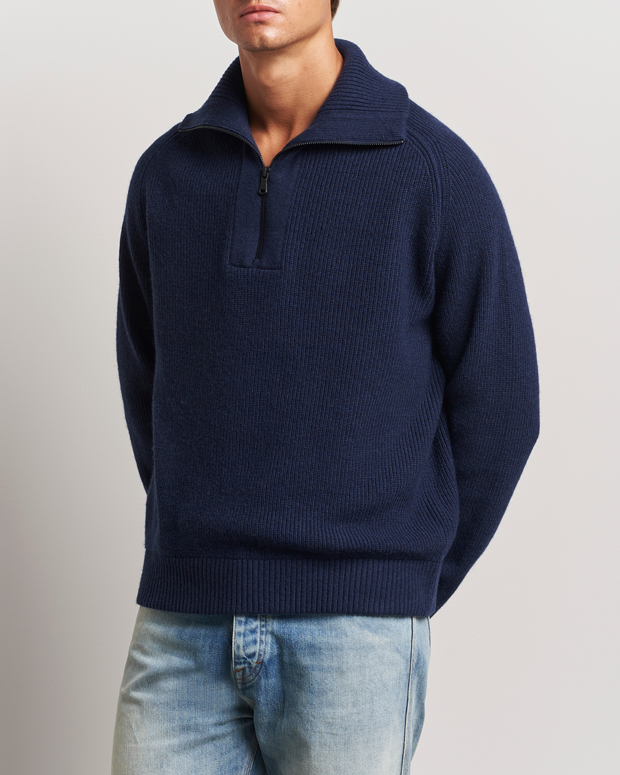 Homme | Pulls Et Tricots | J.Lindeberg | Wilmer Quarter Zip Knit Navy