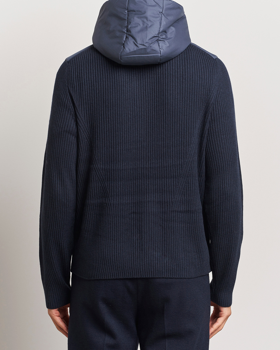 Homme | Manteaux Et Vestes | J.Lindeberg | Thierry Hybrid Knit Hoodie Navy