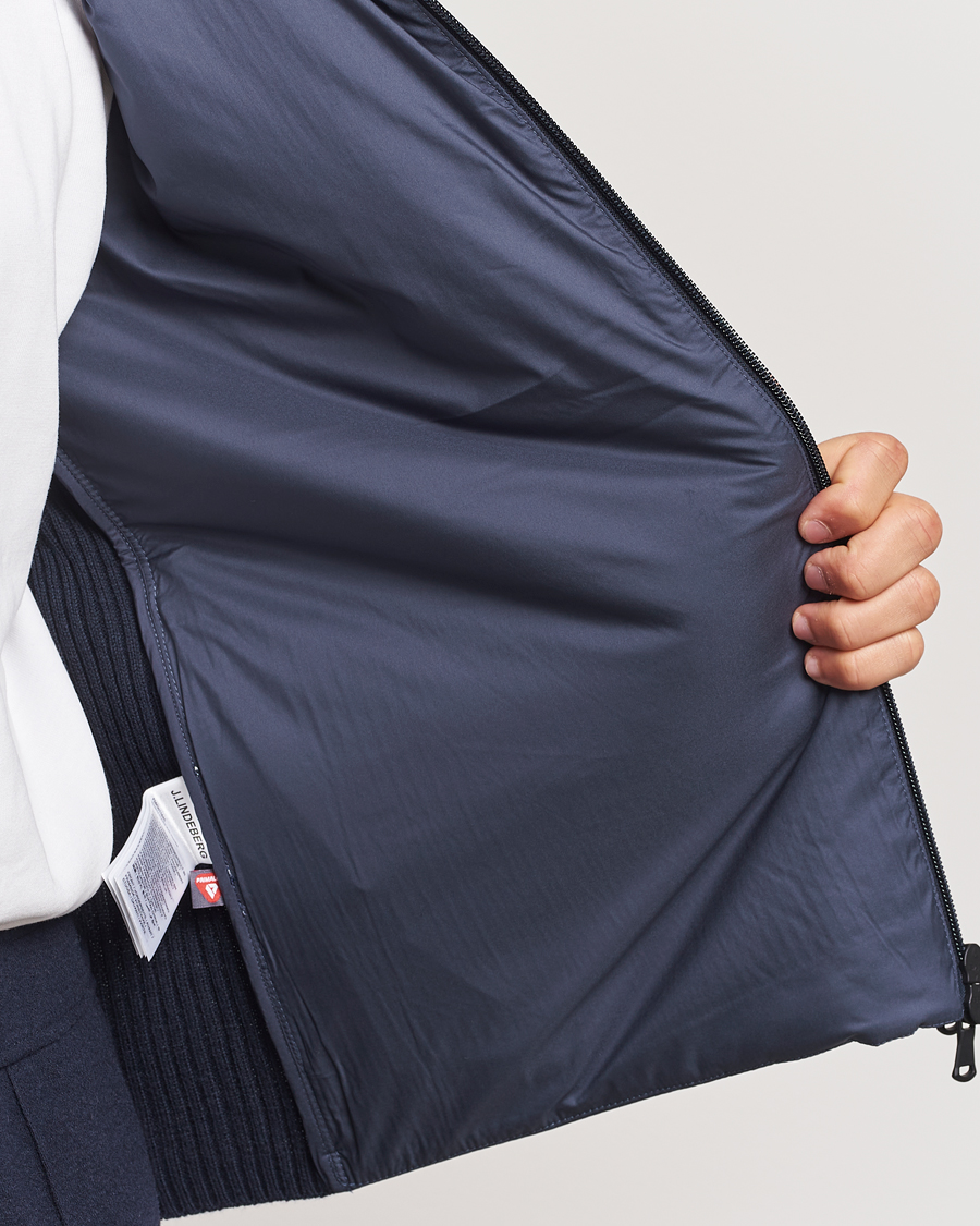 Homme | Manteaux Et Vestes | J.Lindeberg | Thierry Hybrid Knit Hoodie Navy