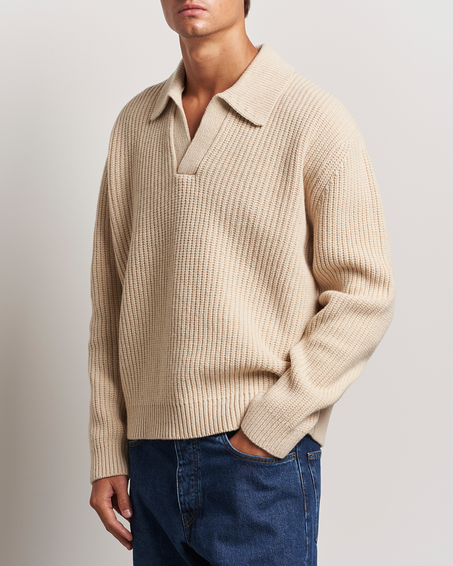 Homme | Pulls Et Tricots | J.Lindeberg | Jethro Heavy Polo Knit Moonbeam