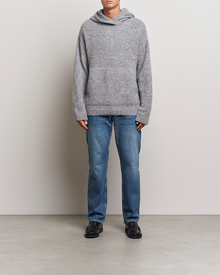 Homme | Pulls Et Tricots | J.Lindeberg | Broon Alpaca Blend Hoodie Mid Grey Melange