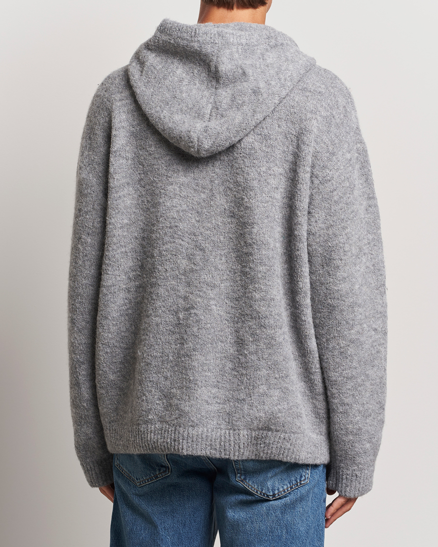 Homme | Pulls Et Tricots | J.Lindeberg | Broon Alpaca Blend Hoodie Mid Grey Melange