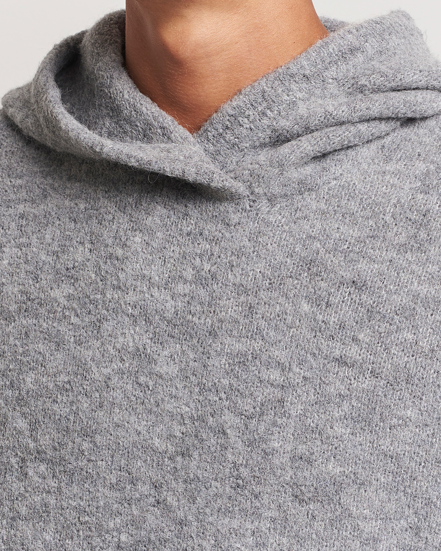 Homme | Pulls Et Tricots | J.Lindeberg | Broon Alpaca Blend Hoodie Mid Grey Melange