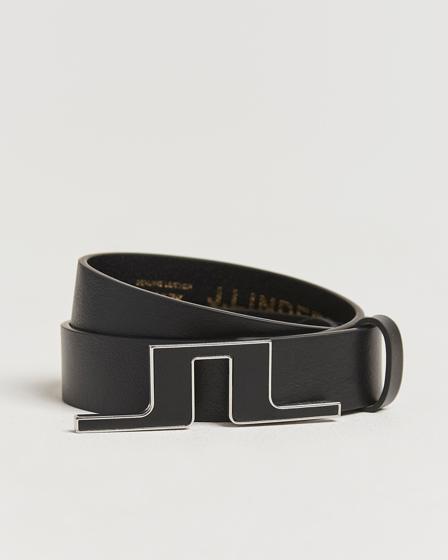 Homme | J.Lindeberg Bridge Logo Belt Black | J.Lindeberg | Bridge Logo Belt Black