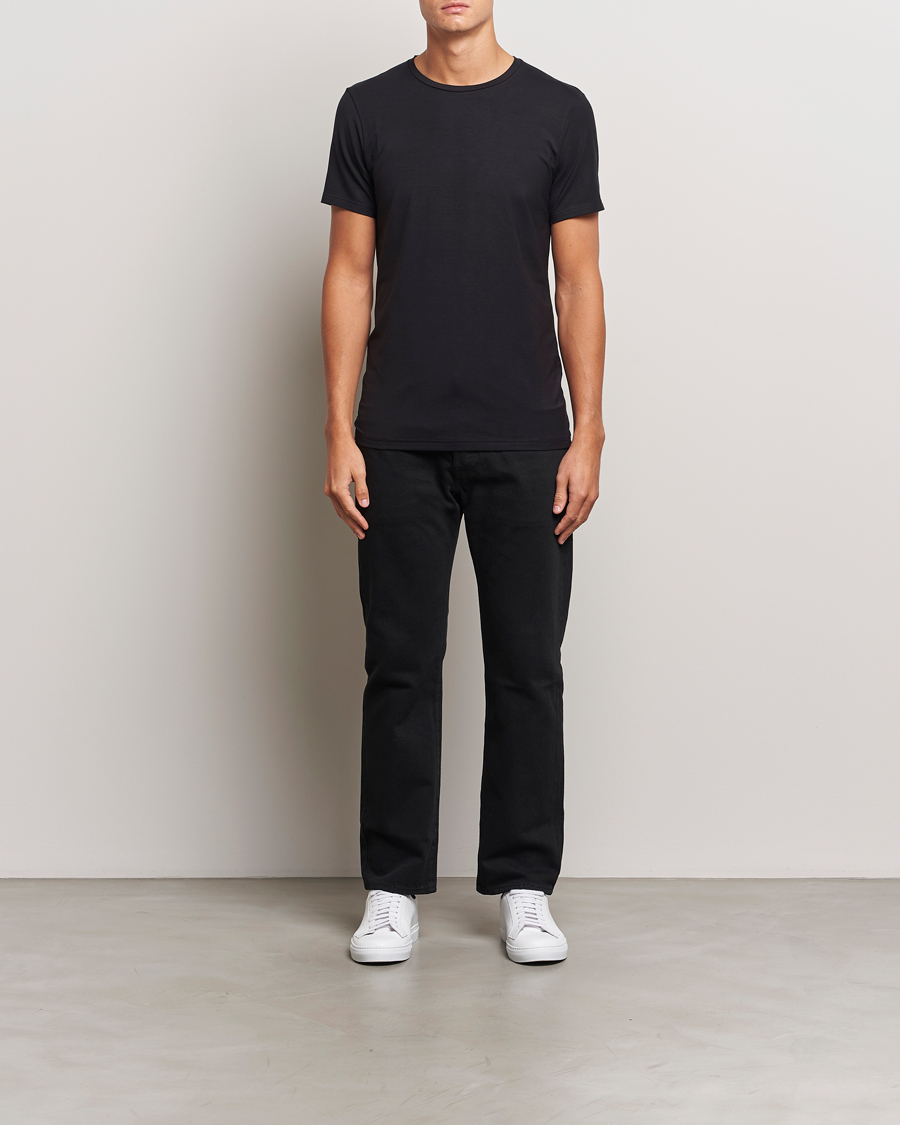 Homme | T-shirts | Bread & Boxers | Tencel Crew Neck T-Shirt Black