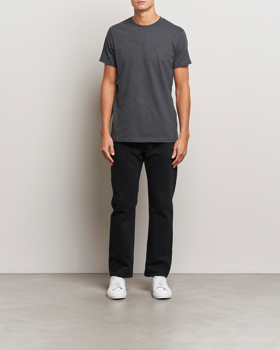 Homme | T-shirts | Bread & Boxers | Heavy Cotton Crew Neck T-Shirt Dark Grey Melange
