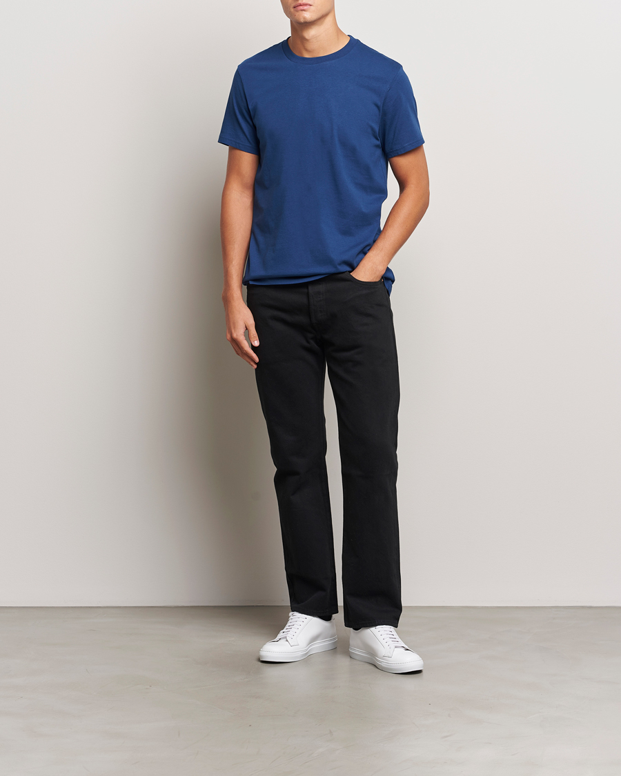 Homme | T-shirts | Bread & Boxers | Heavy Cotton Crew Neck T-Shirt Ink Blue