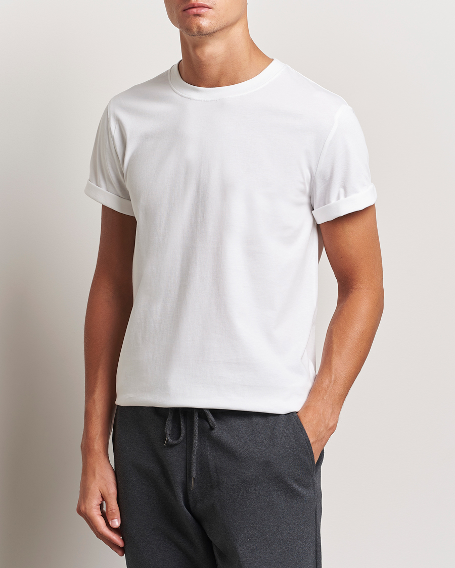 Homme | T-shirts | Bread & Boxers | Roll-Up Crew Neck T-Shirt White