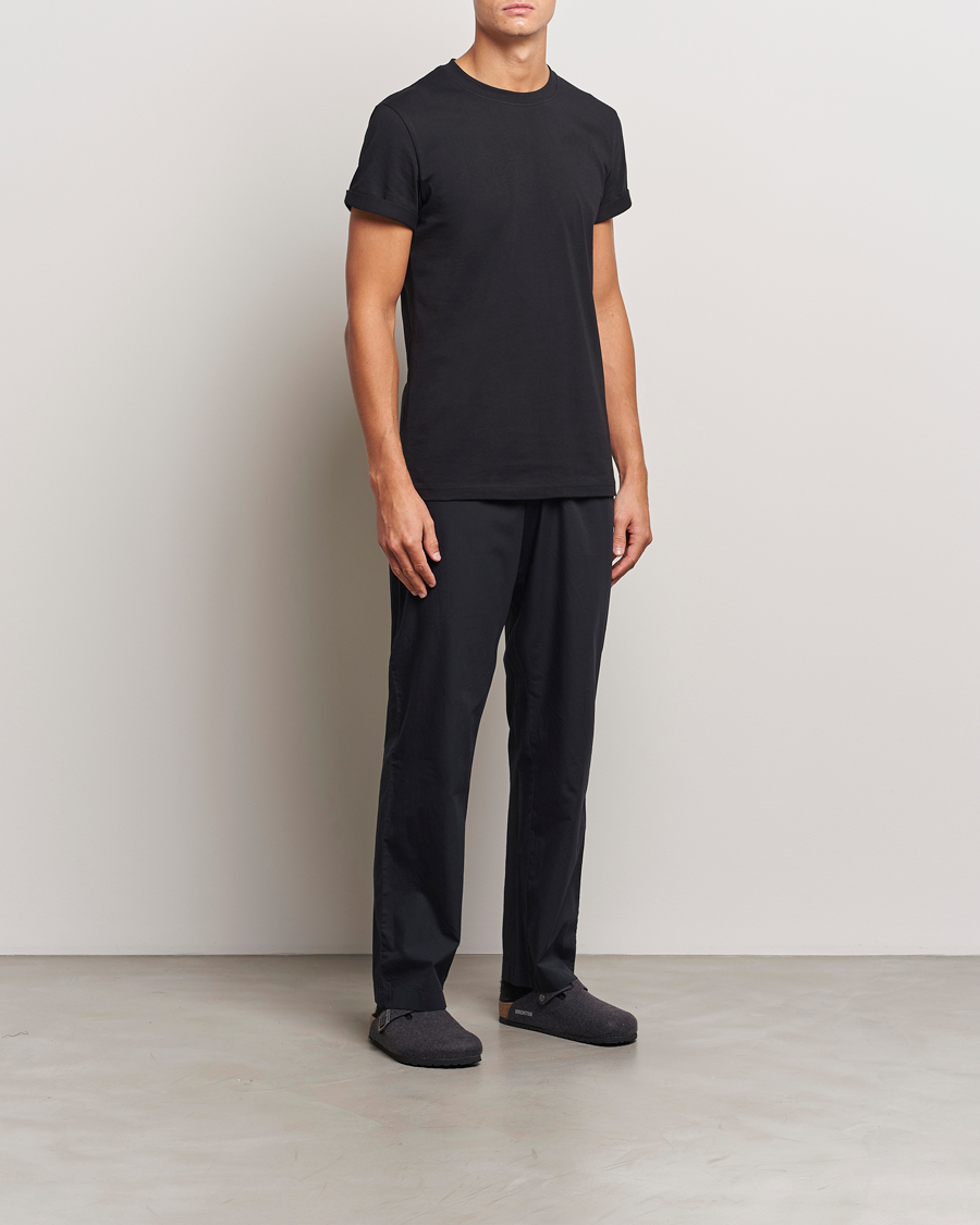 Homme | T-shirts | Bread & Boxers | Roll-Up Crew Neck T-Shirt Black