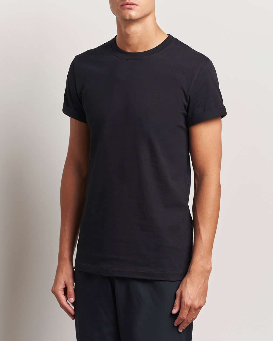 Homme | T-shirts | Bread & Boxers | Roll-Up Crew Neck T-Shirt Black