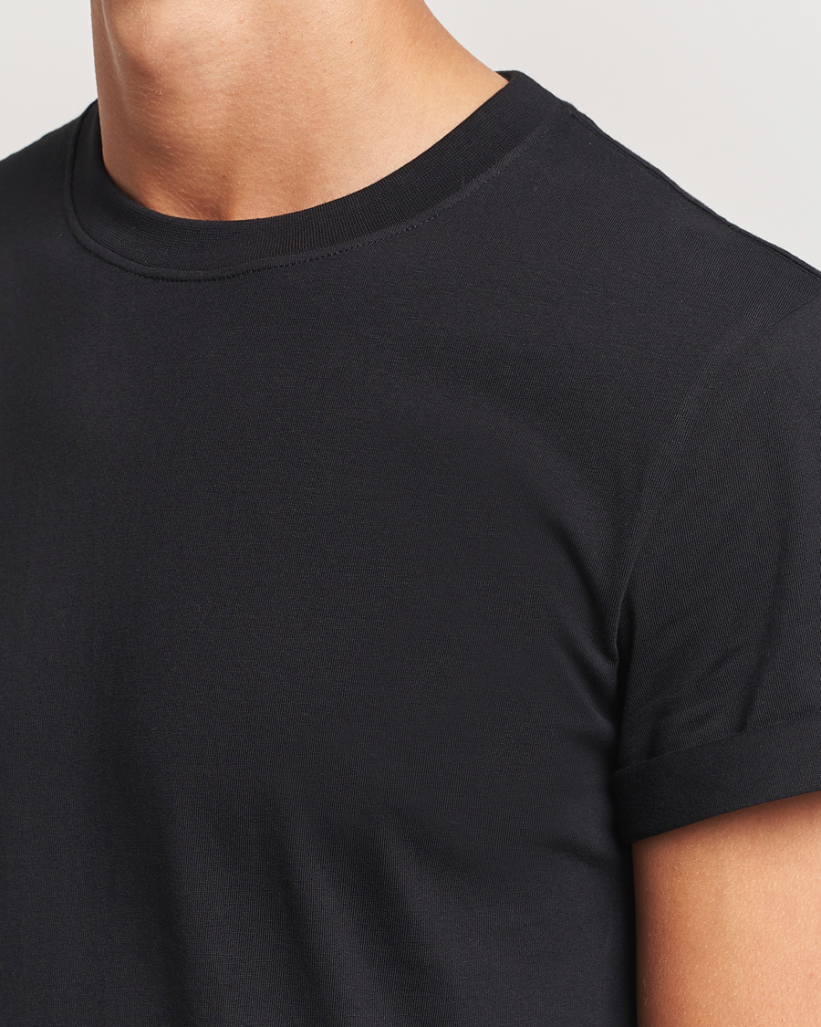 Homme | T-shirts | Bread & Boxers | Roll-Up Crew Neck T-Shirt Black