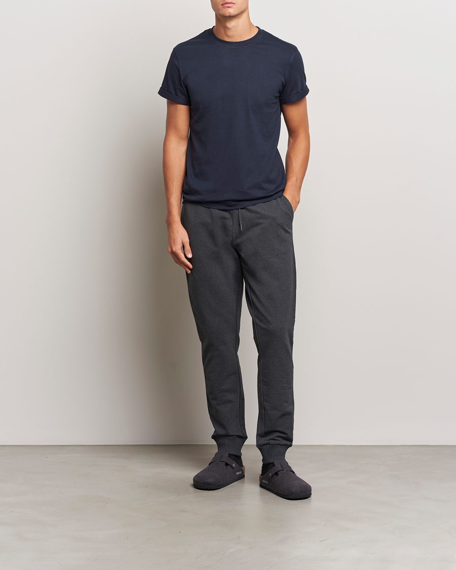 Homme | T-shirts | Bread & Boxers | Roll-Up Crew Neck T-Shirt Dark Navy