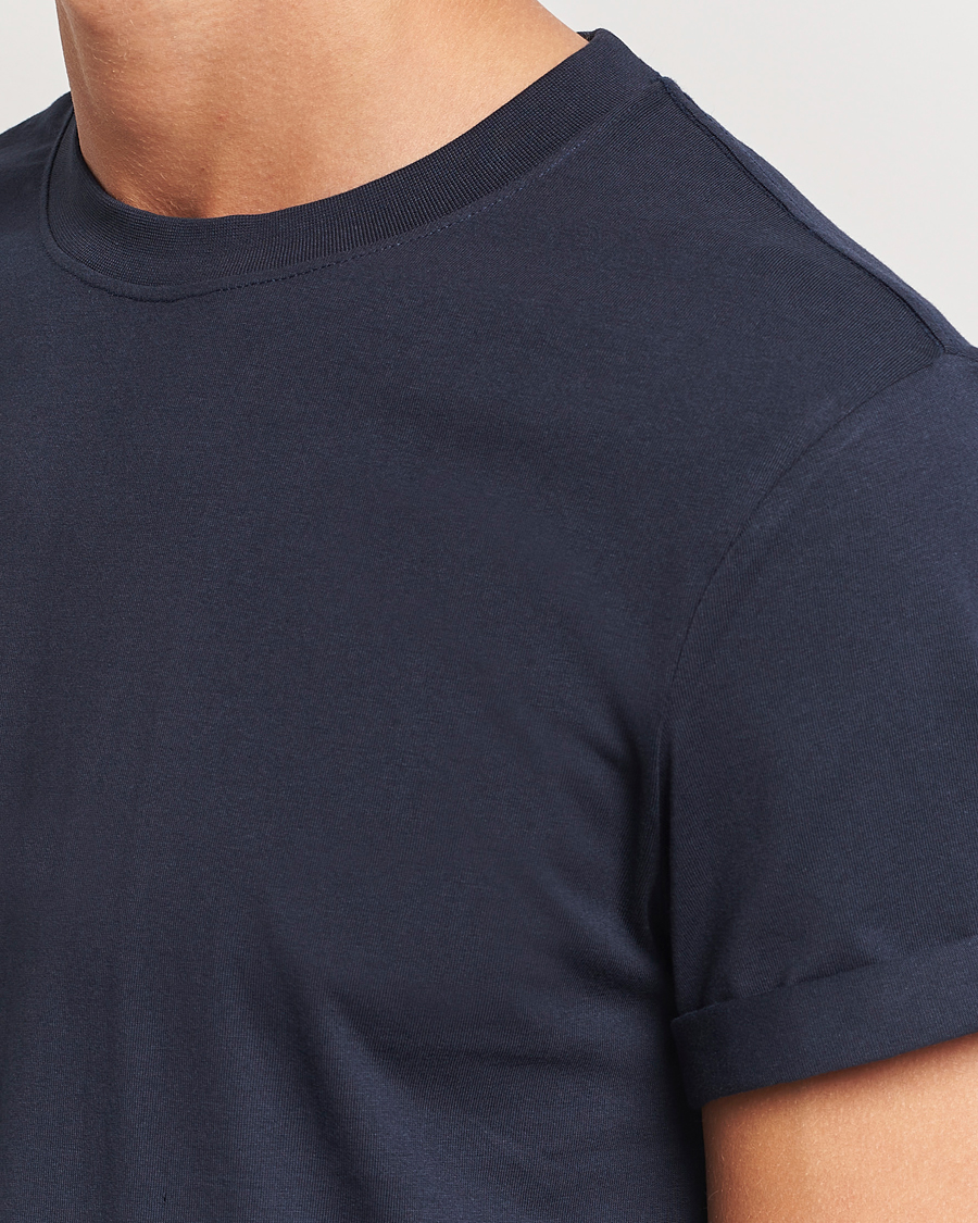 Homme | T-shirts | Bread & Boxers | Roll-Up Crew Neck T-Shirt Dark Navy