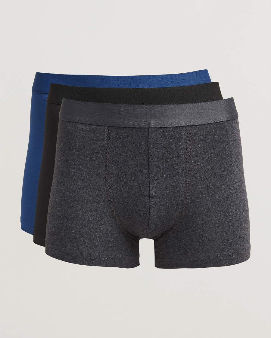 Homme | Sous-Vêtements Et Chaussettes | Bread & Boxers | 3-Pack Boxer Brief Ink Blue/Dark Grey/Black