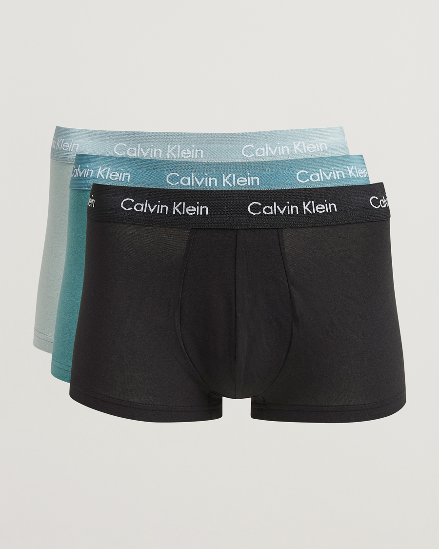 Homme | Sous-Vêtements Et Chaussettes | Calvin Klein | Cotton Stretch 3-Pack Low Rise Trunk Black/Grey/Green