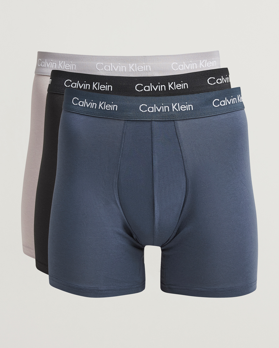 Homme | Sous-Vêtements Et Chaussettes | Calvin Klein | Cotton Stretch 3-Pack Boxer Brief Black/Blue/Grey