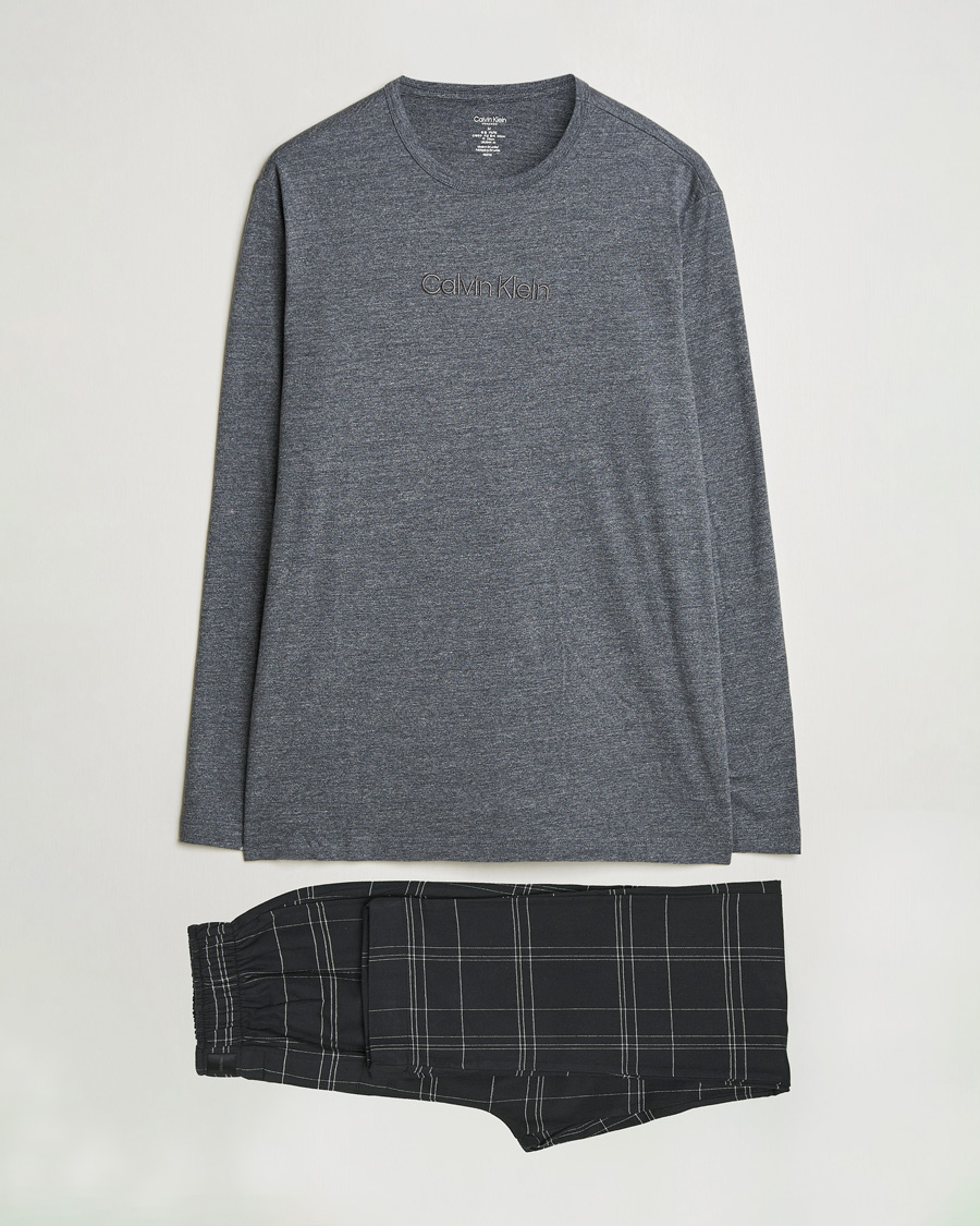 Homme | Peignoirs Et Pyjamas | Calvin Klein | Cotton Pyjama Set Charcoal/Black