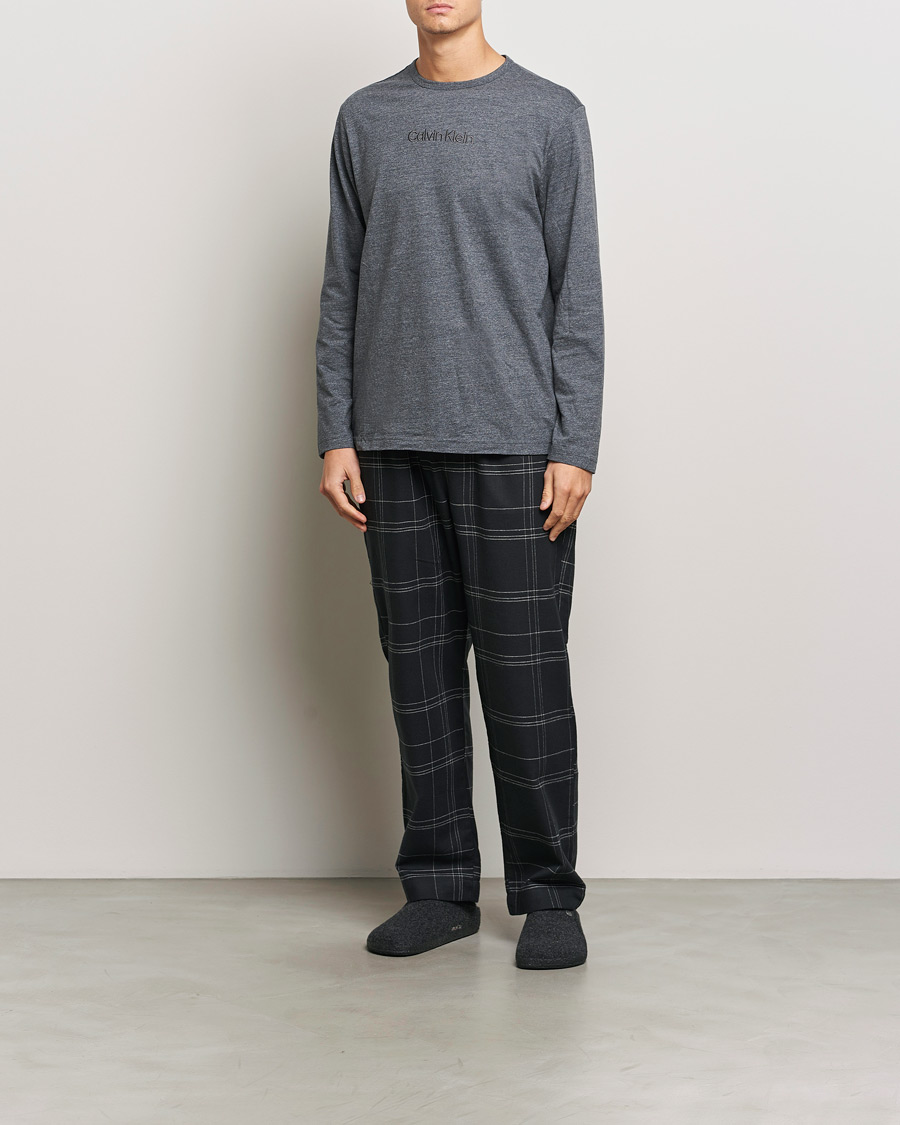 Homme | Peignoirs Et Pyjamas | Calvin Klein | Cotton Pyjama Set Charcoal/Black