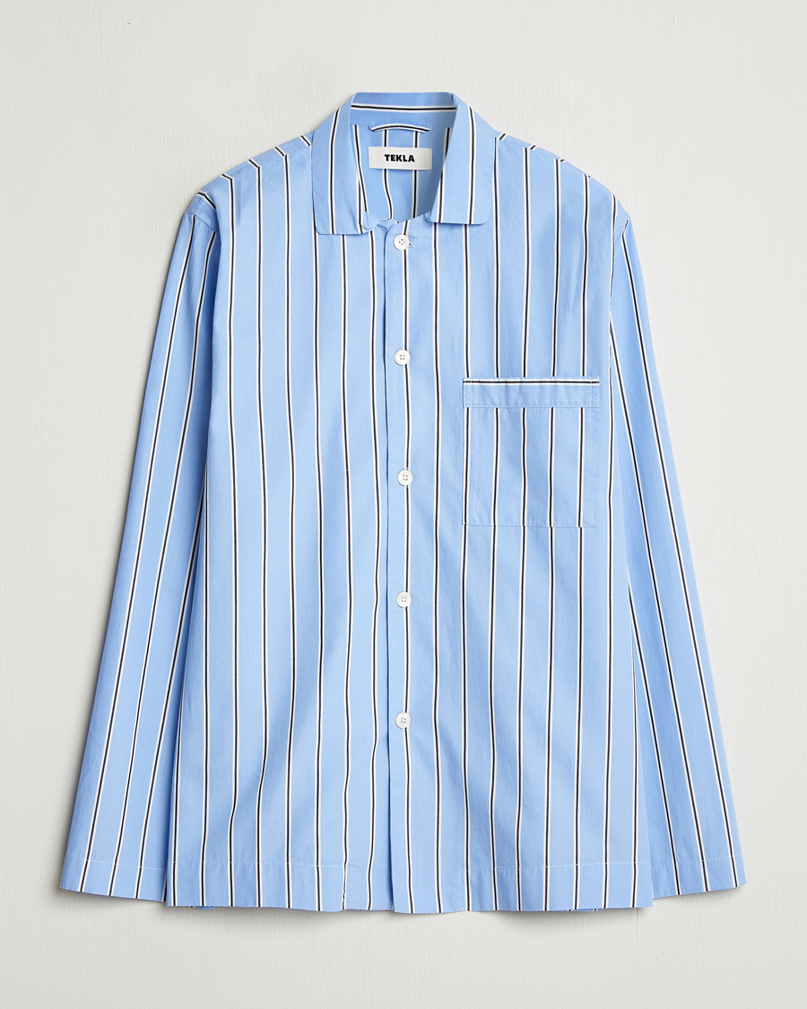 Homme | Peignoirs Et Pyjamas | Tekla | Poplin Pyjama Shirt Basset Stripes