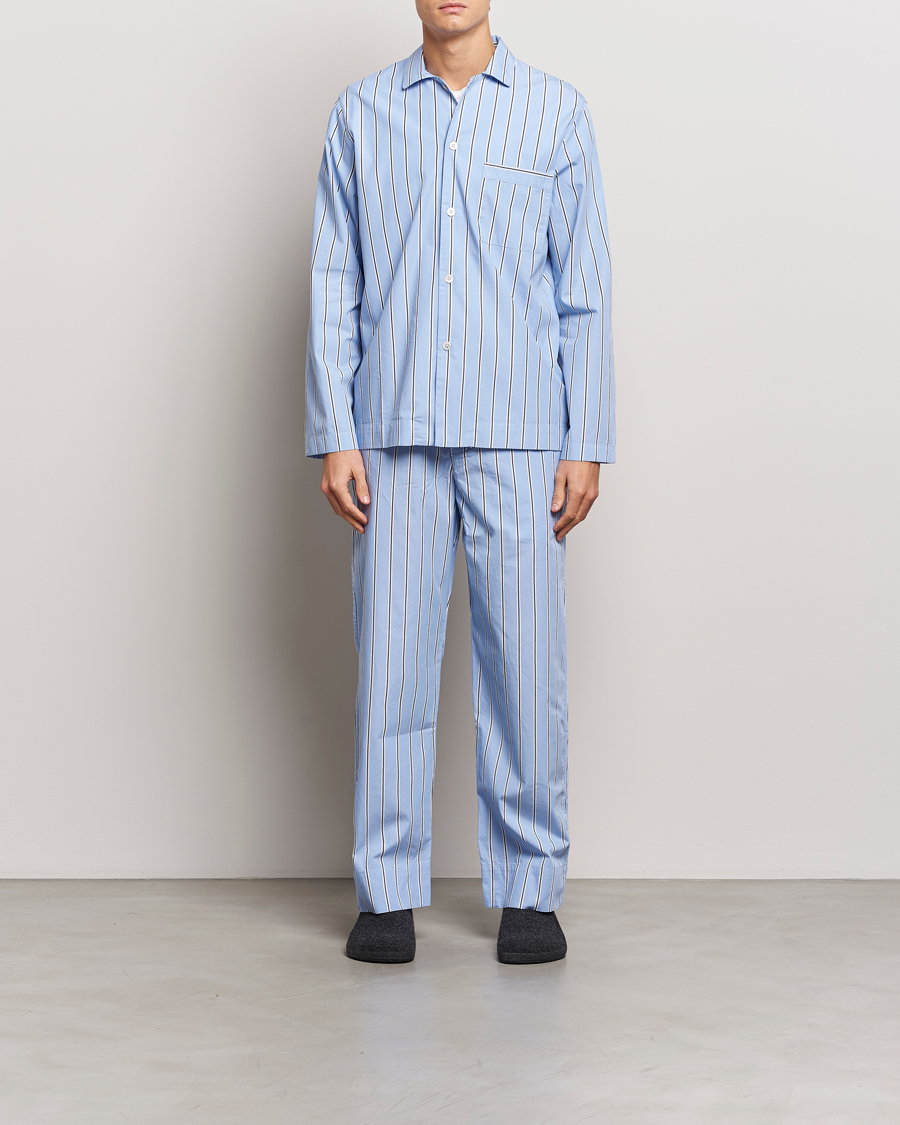 Homme | Peignoirs Et Pyjamas | Tekla | Poplin Pyjama Shirt Basset Stripes