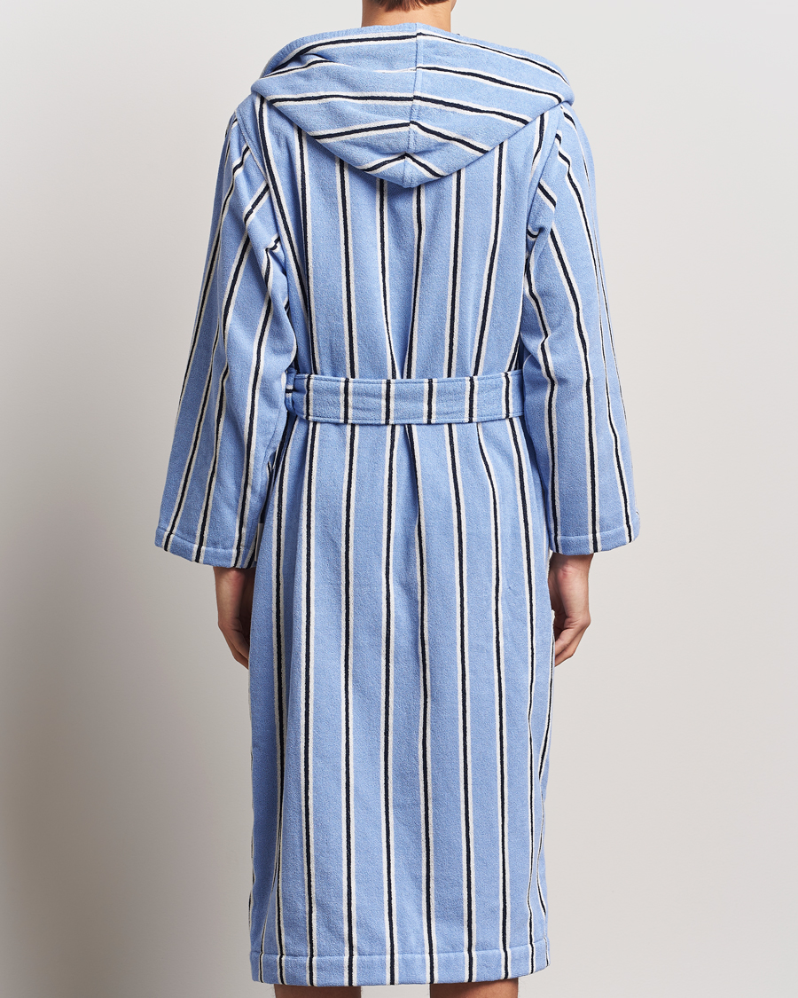 Homme | Peignoirs Et Pyjamas | Tekla | Organic Terry Hooded Bathrobe Basset Stripes