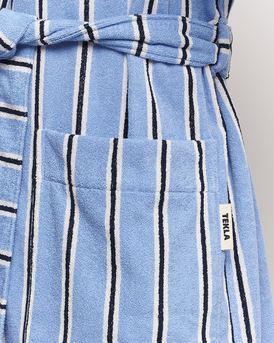 Homme | Peignoirs Et Pyjamas | Tekla | Organic Terry Hooded Bathrobe Basset Stripes