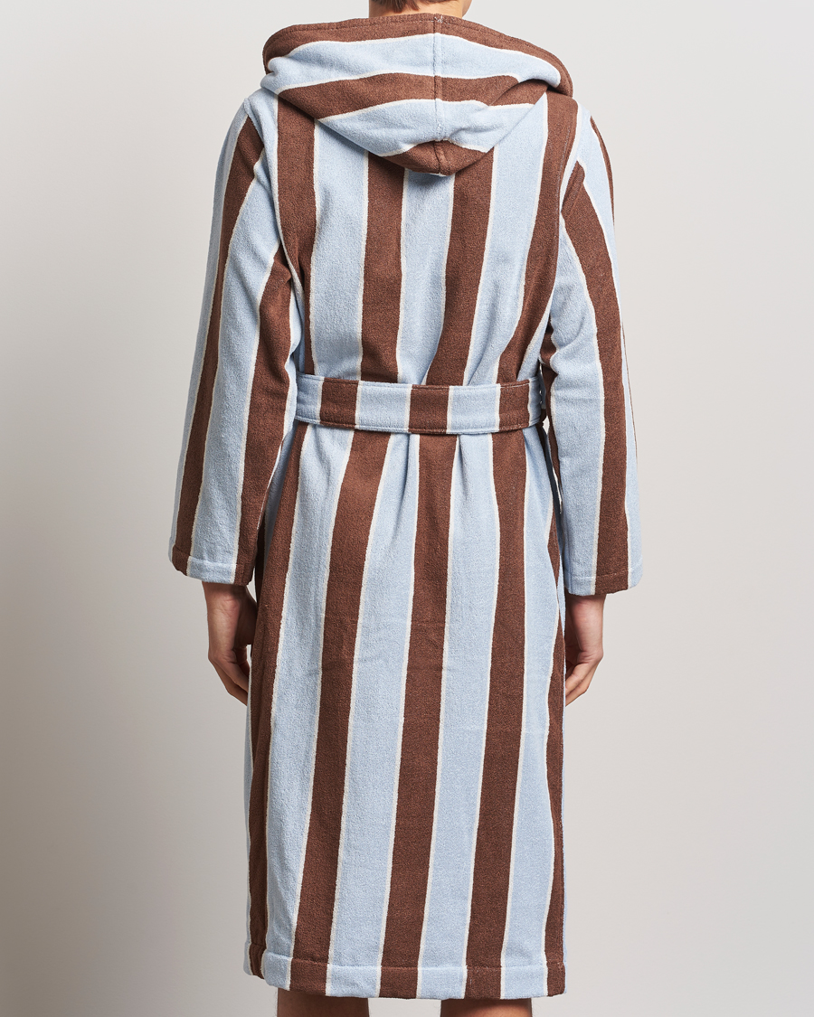 Homme | Peignoirs Et Pyjamas | Tekla | Organic Terry Hooded Bathrobe Cocoa Stripes