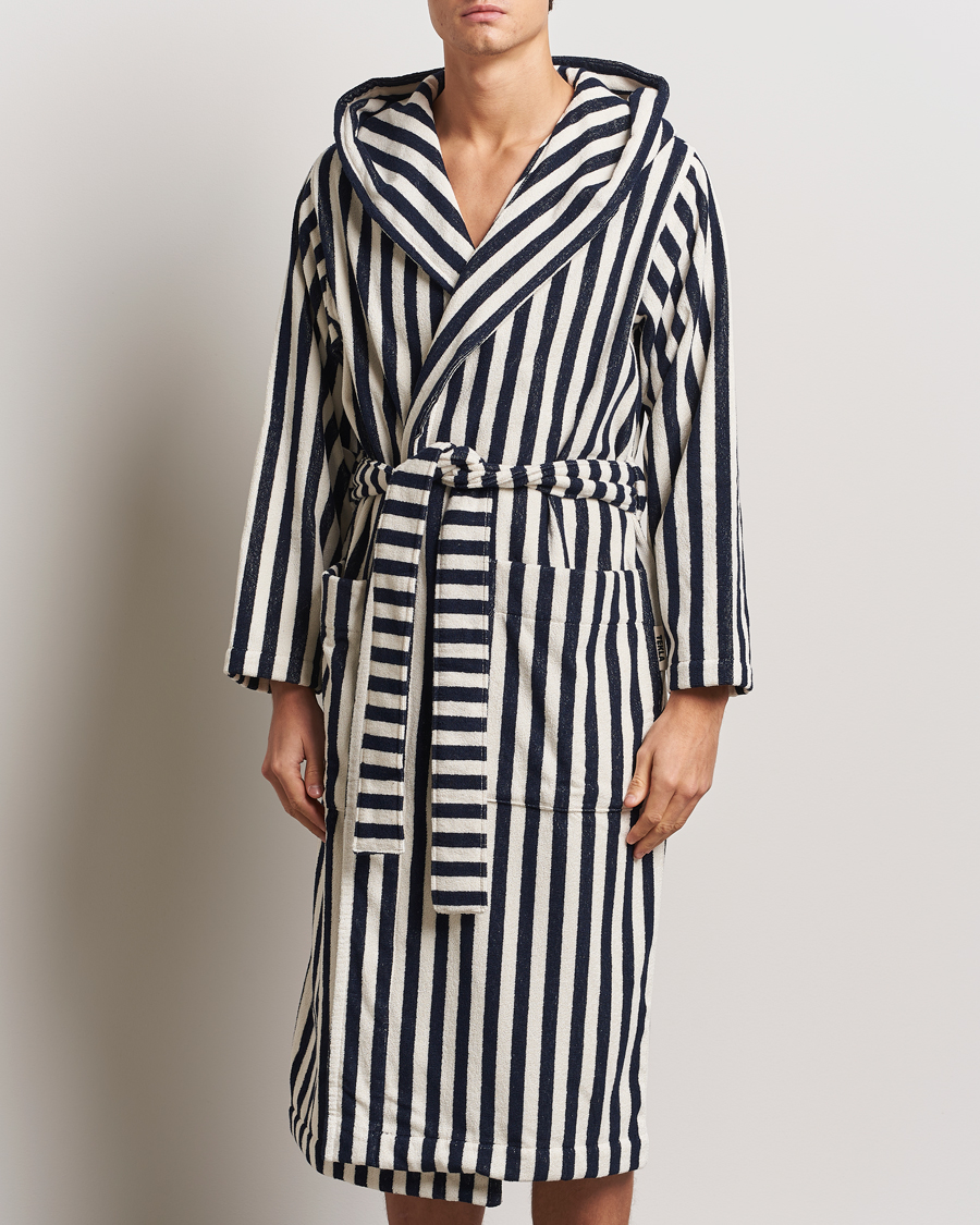 Homme | Peignoirs Et Pyjamas | Tekla | Organic Terry Hooded Bathrobe Humbug Stripes