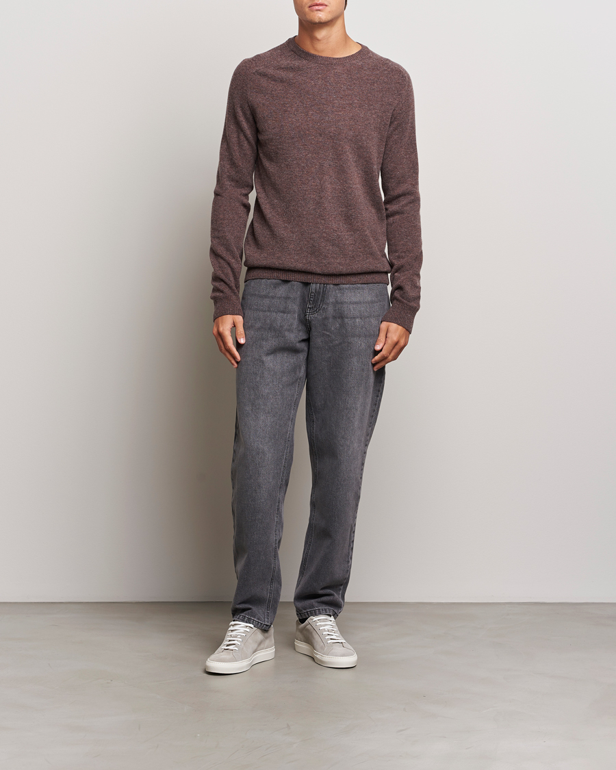 Homme | Pulls Et Tricots | KnowledgeCotton Apparel | Lambswool Roundneck Brown