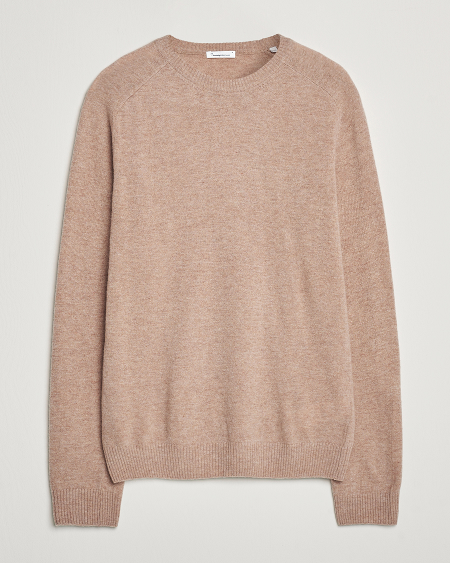 Homme | Pulls Et Tricots | KnowledgeCotton Apparel | Lambswool Roundneck Beige