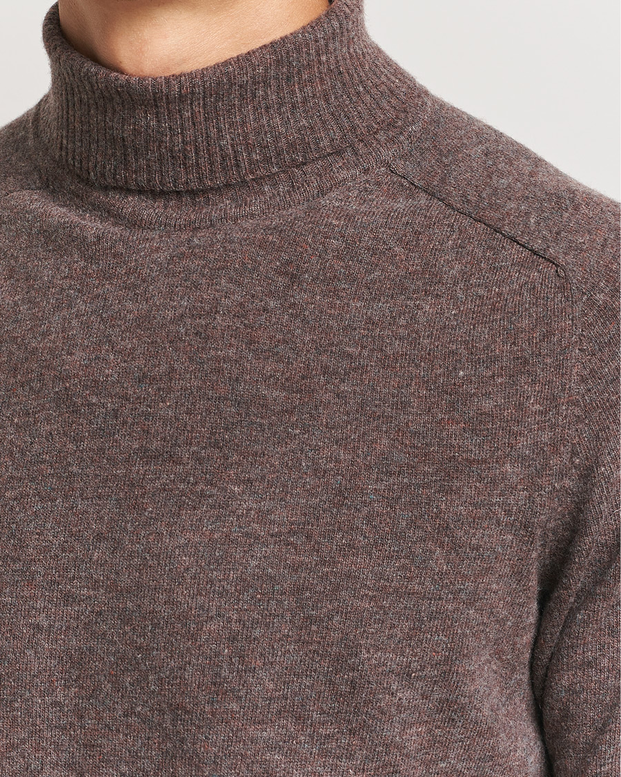 Homme | Pulls Et Tricots | KnowledgeCotton Apparel | Lambswool Rollneck Brown