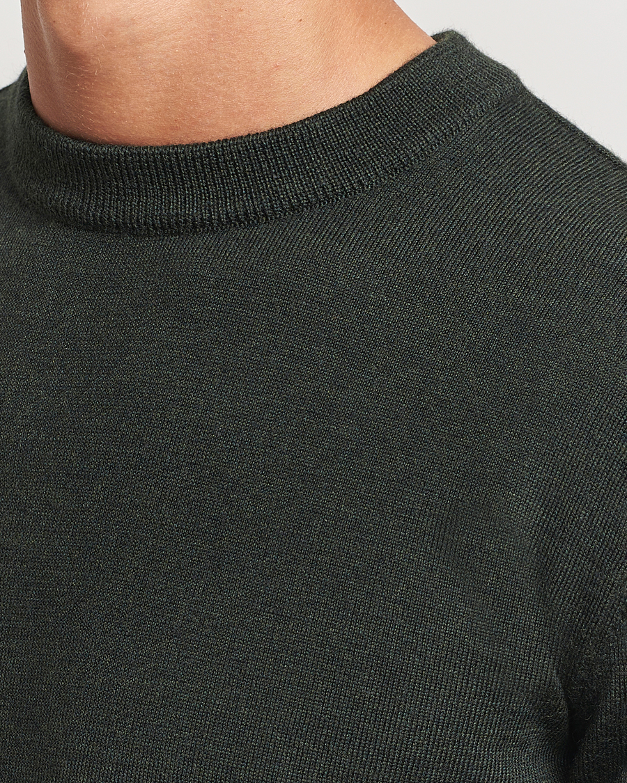 Homme | Pulls Et Tricots | KnowledgeCotton Apparel | Regular Merino Knit Crew Neck Green