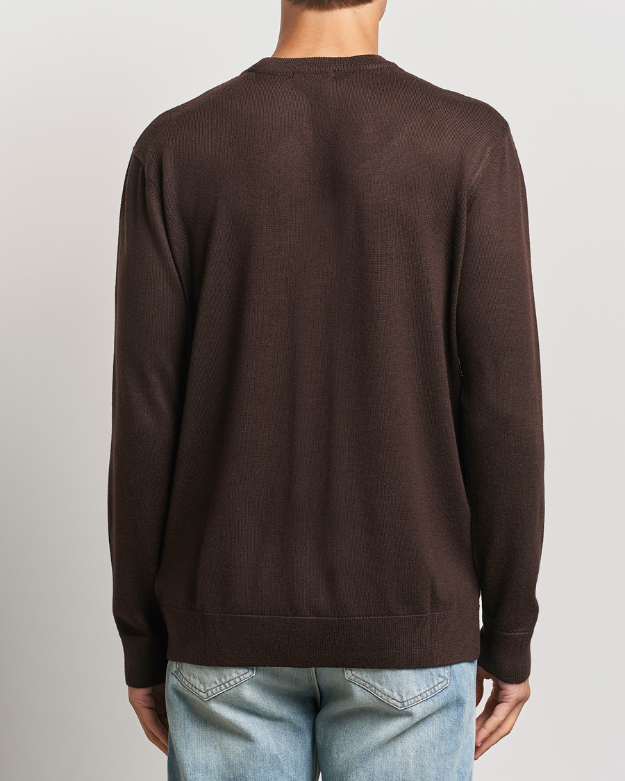 Homme | Pulls Et Tricots | KnowledgeCotton Apparel | Regular Merino Knit Crew Neck Brown