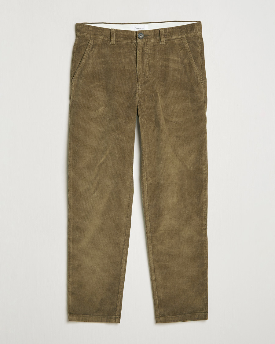 Homme | Pantalons | KnowledgeCotton Apparel | Chuck Regular Cord Trousers Olive