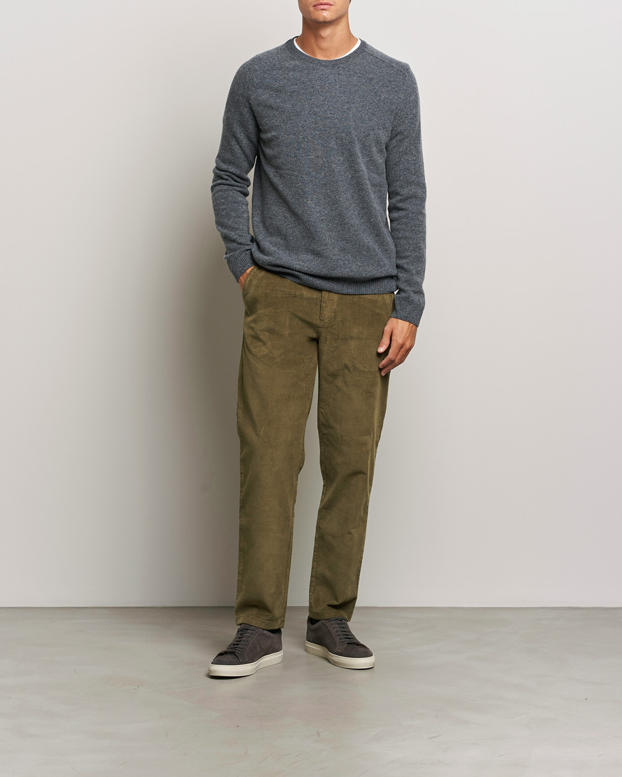 Homme | Pantalons | KnowledgeCotton Apparel | Chuck Regular Cord Trousers Olive