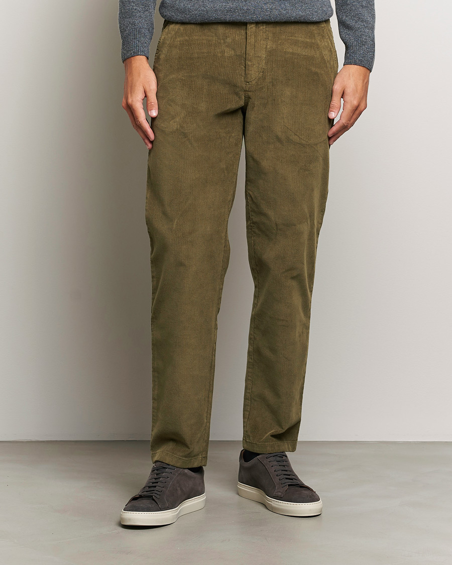 Homme | Pantalons | KnowledgeCotton Apparel | Chuck Regular Cord Trousers Olive