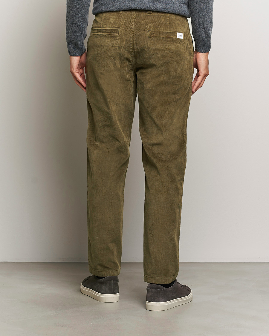 Homme | Pantalons | KnowledgeCotton Apparel | Chuck Regular Cord Trousers Olive