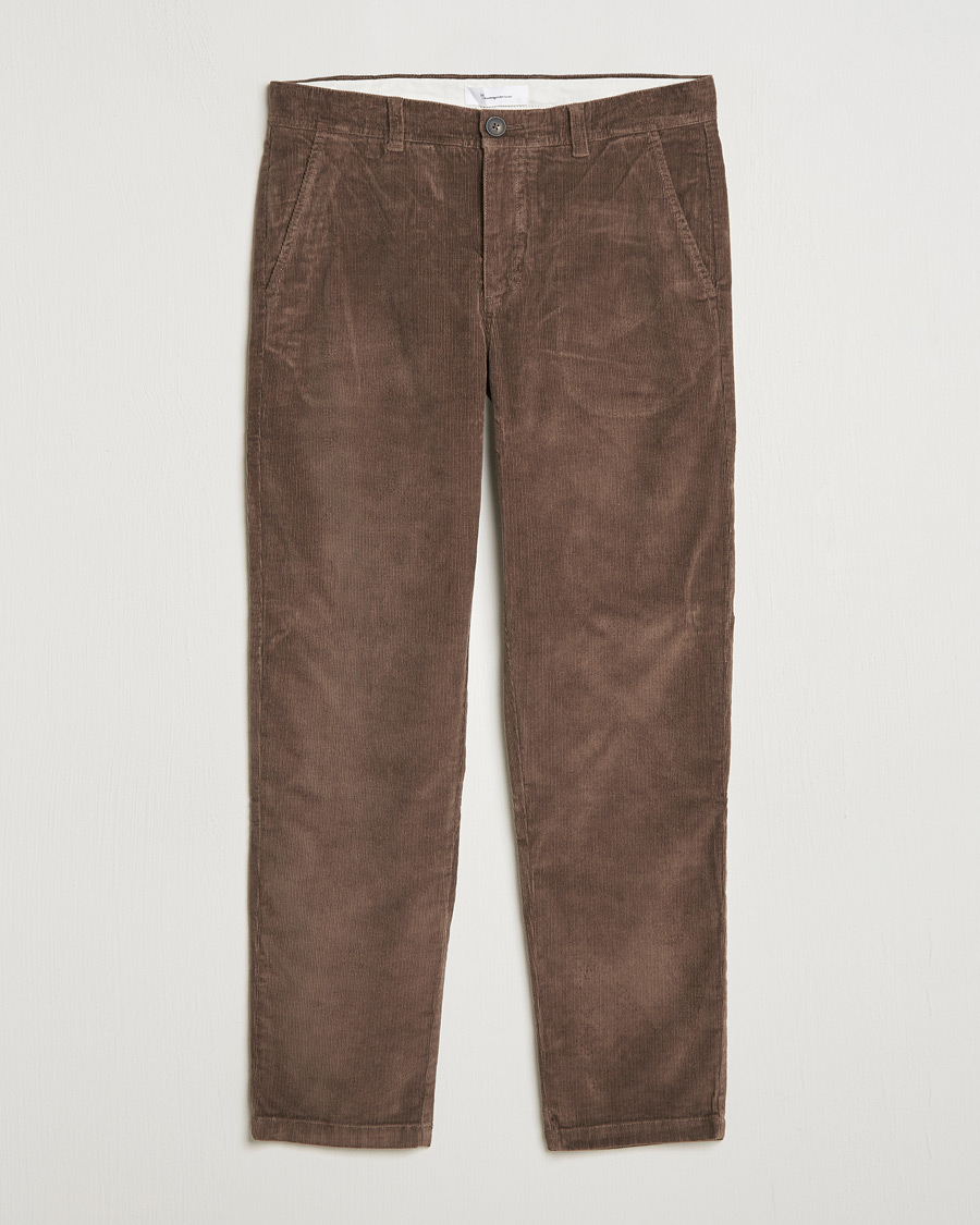 Homme | Pantalons | KnowledgeCotton Apparel | Chuck Regular Cord Trousers Chocolate