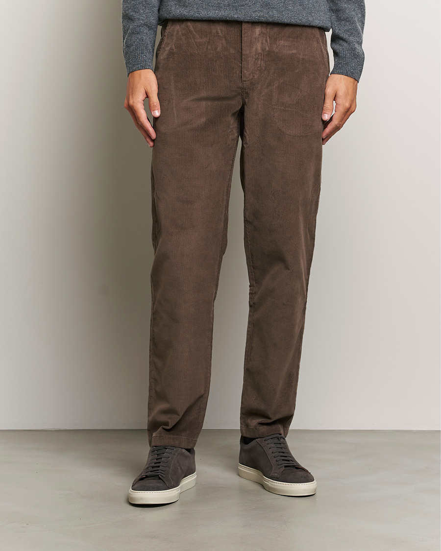 Homme | Pantalons | KnowledgeCotton Apparel | Chuck Regular Cord Trousers Chocolate