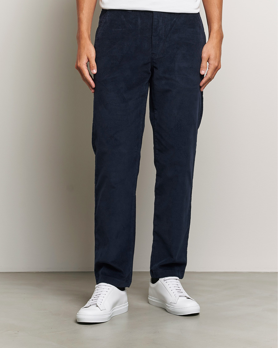 Homme | Pantalons | KnowledgeCotton Apparel | Chuck Regular Cord Trousers Night Sky