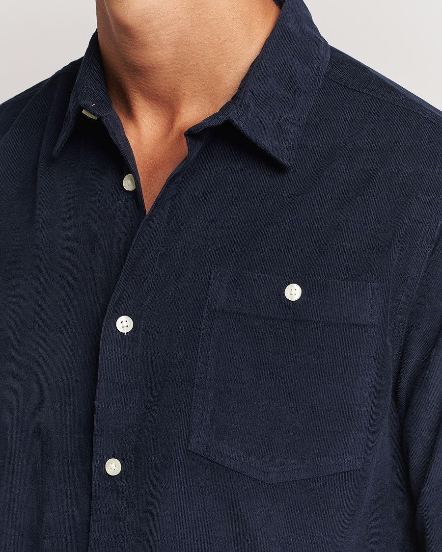 Homme | Chemises | KnowledgeCotton Apparel | Regular Fit Corduroy Shirt Navy