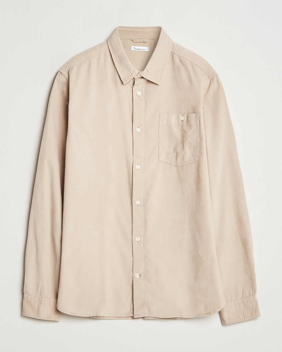 Homme | Chemises | KnowledgeCotton Apparel | Regular Fit Corduroy Shirt Beige