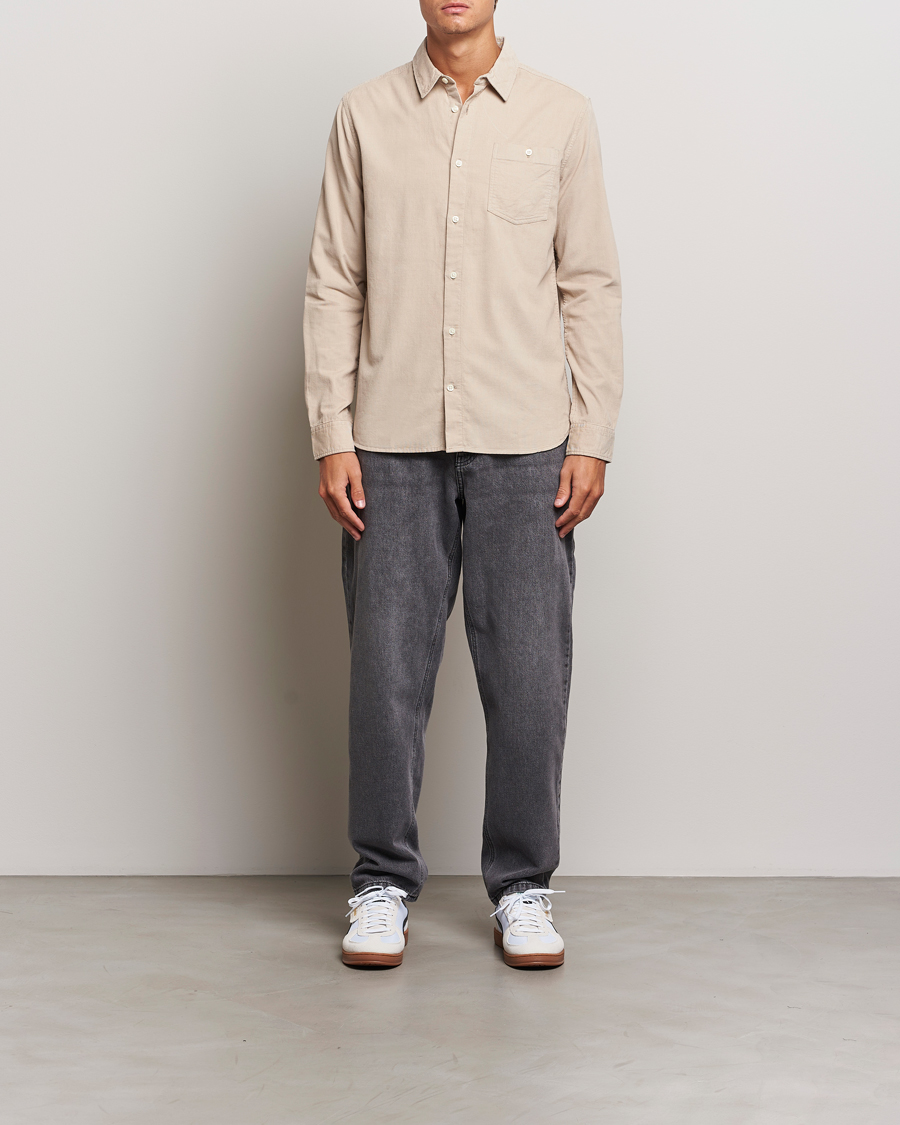 Homme | Chemises | KnowledgeCotton Apparel | Regular Fit Corduroy Shirt Beige