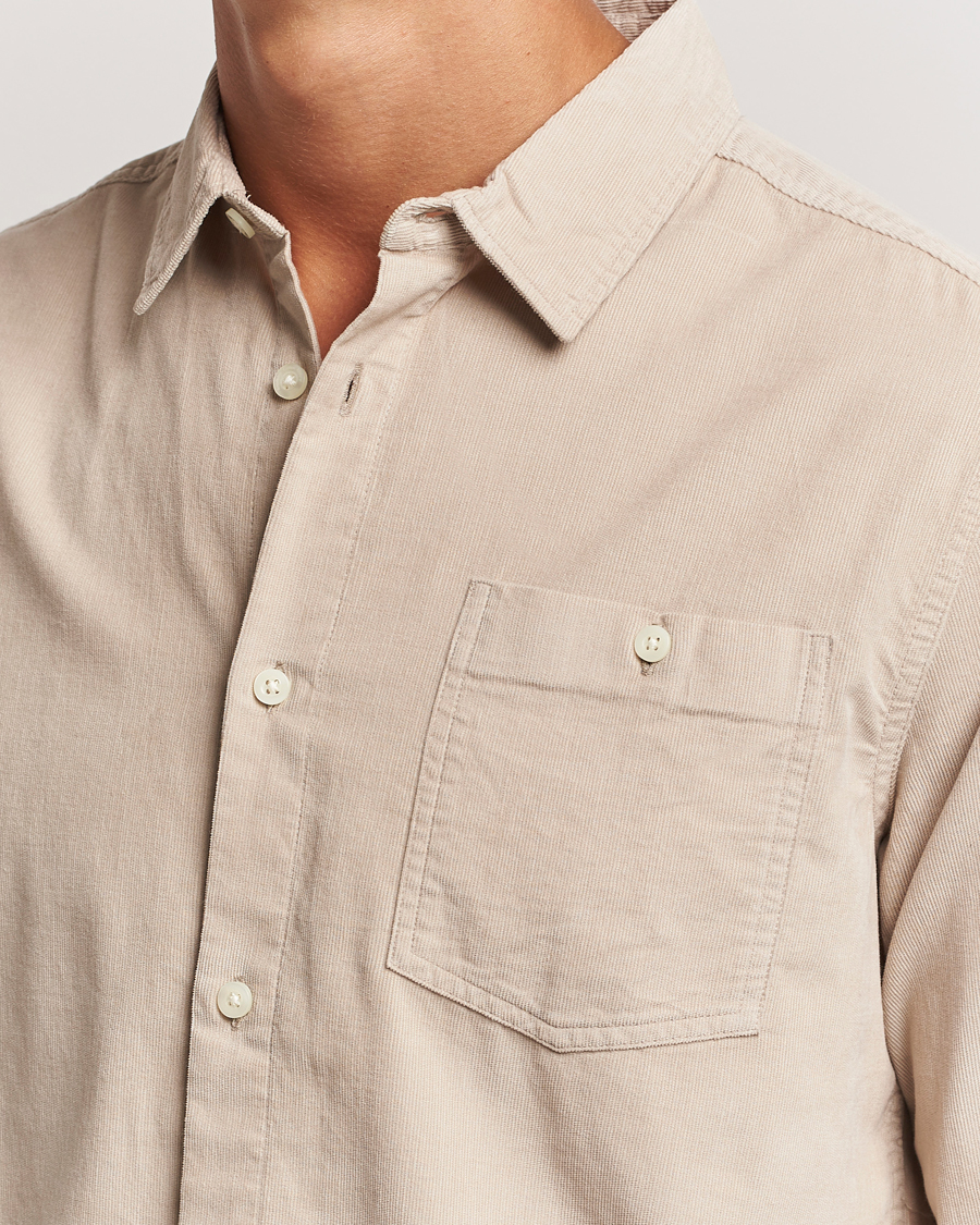 Homme | Chemises | KnowledgeCotton Apparel | Regular Fit Corduroy Shirt Beige
