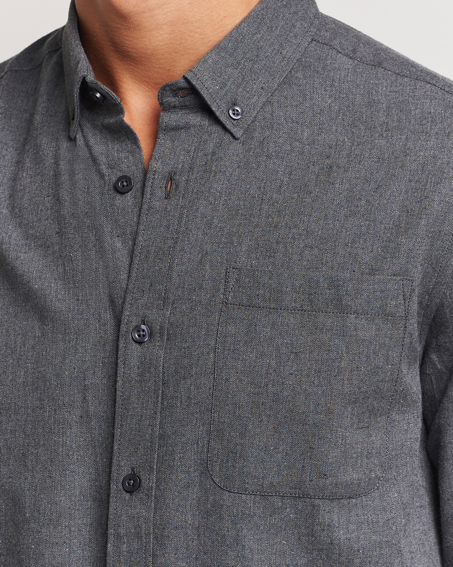 Homme | Chemises | KnowledgeCotton Apparel | Regular Fit Melange Flannel Shirt Grey