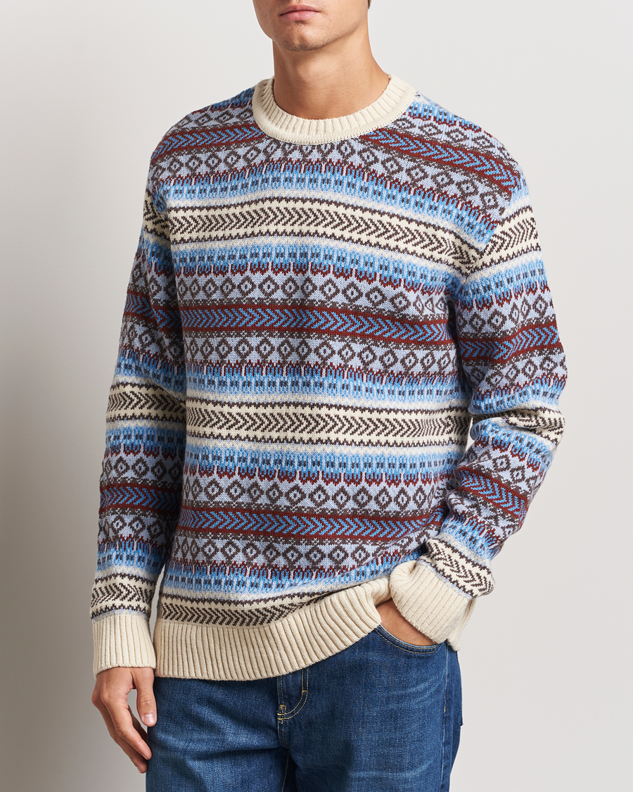 Homme | Pulls Et Tricots | KnowledgeCotton Apparel | Fairisle Knitted Crewneck Off White