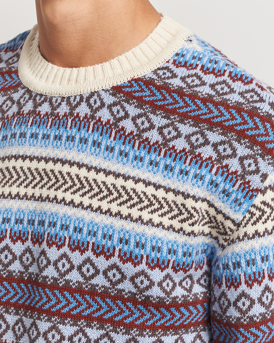 Homme | Pulls Et Tricots | KnowledgeCotton Apparel | Fairisle Knitted Crewneck Off White